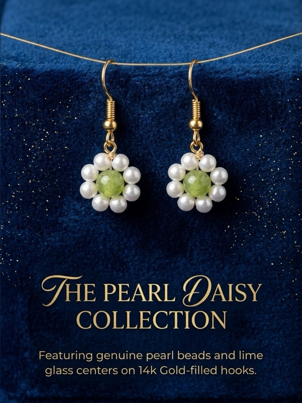 ❤️The Pearl Daisy Collection Lime & Pearl Drop Earrings